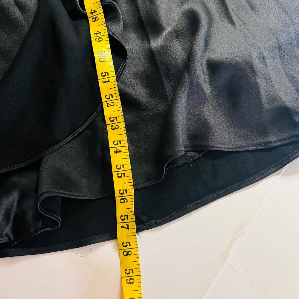 Aidan Mattox Black Satin Ruffle Front Sleeveless Maxi Dress 2 - Picture 10 of 13